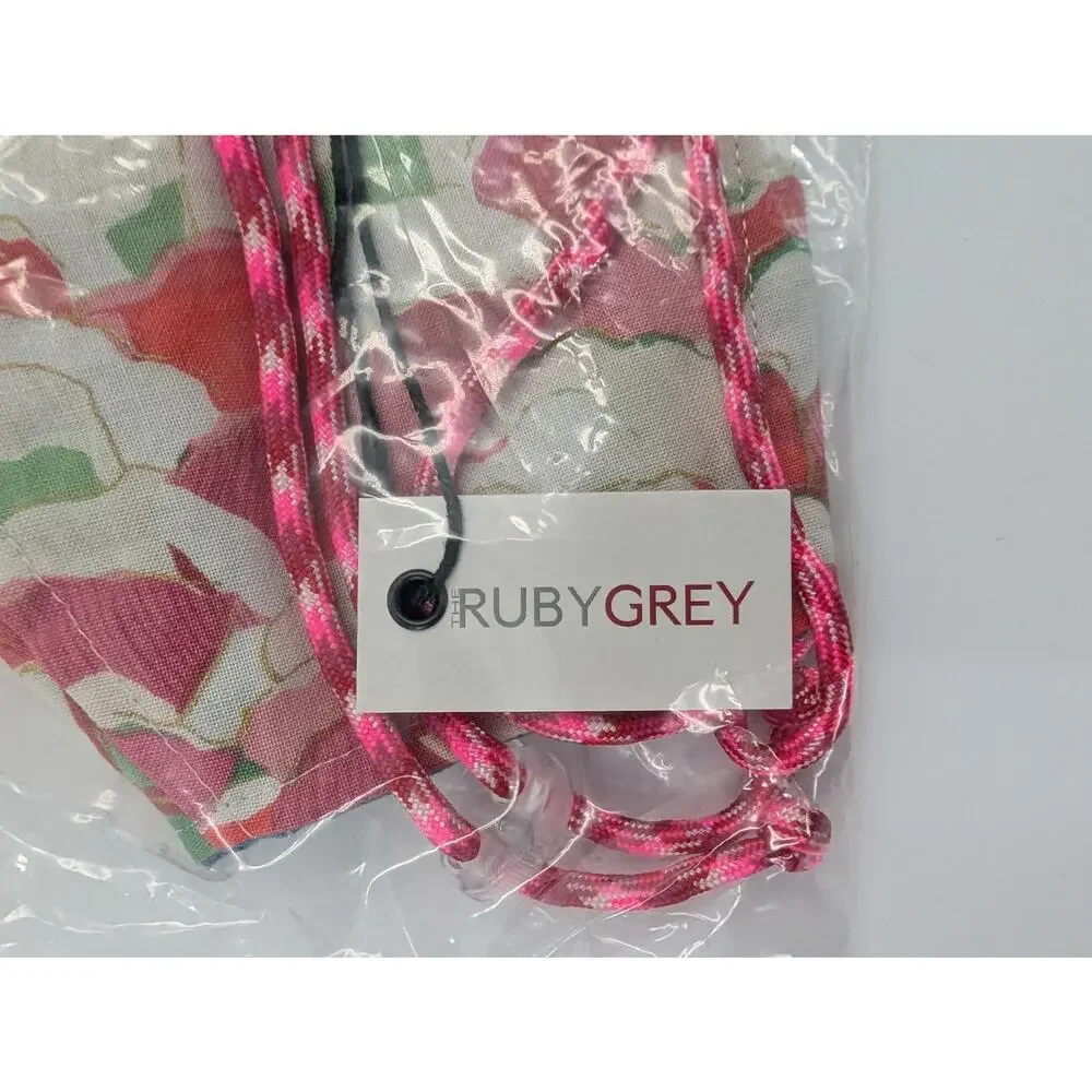 Ruby Grey Pink Floral Face Covering Mask